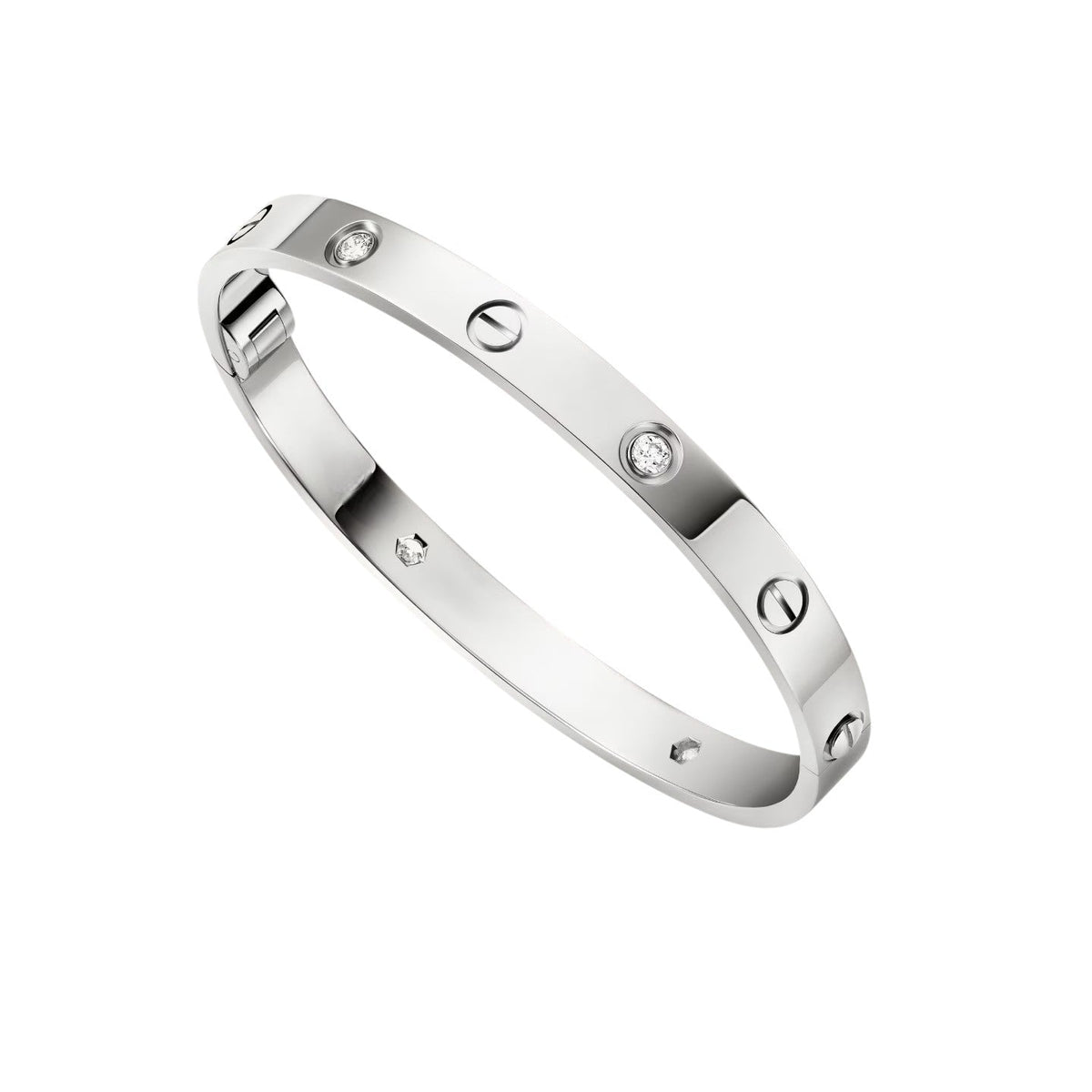 [Azure Tears]CLASSIC 6.1MM LOVE SINGLE-SCREW CLOSURE BANGLE - 4-DIAMOND