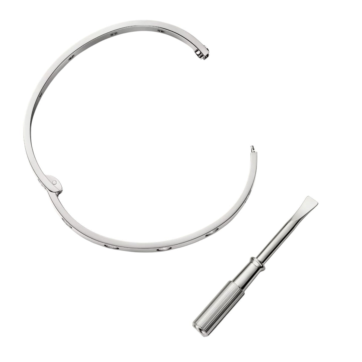 [Azure Tears] クラシック 6.1MM ラブ シングルスクリュー クロージャー バングル - 10-ダイヤモンド