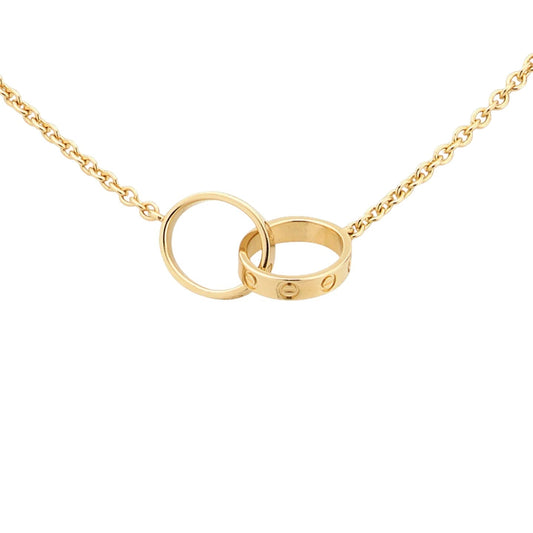 [Azure Tears]LOVE DOUBLE-RING INTERLOCKED NECKLACE