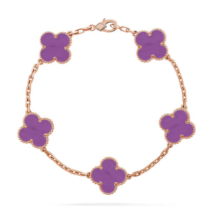 [Azure Tears]LUCKY CLOVER 5-MOTIF-ARMBAND – VIOLET COLLECTION