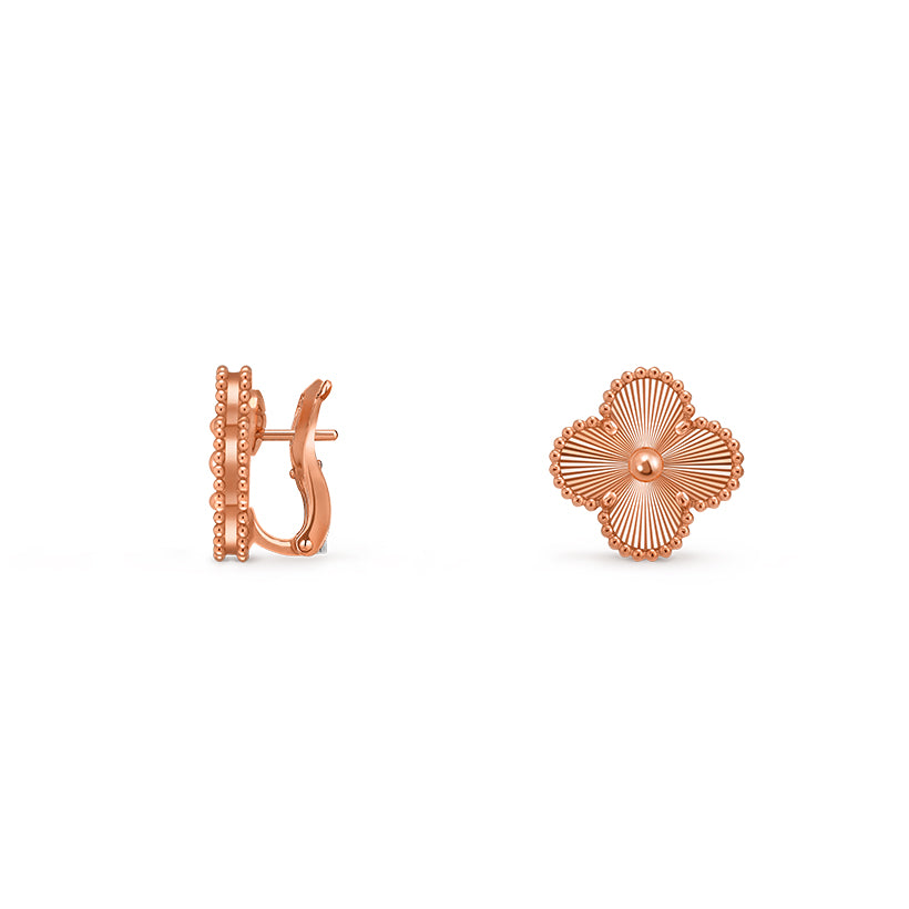 [Azure Tears]15MM CLOVER FLOWER STUD EARRINGS ROSE GOLD COLLECTION