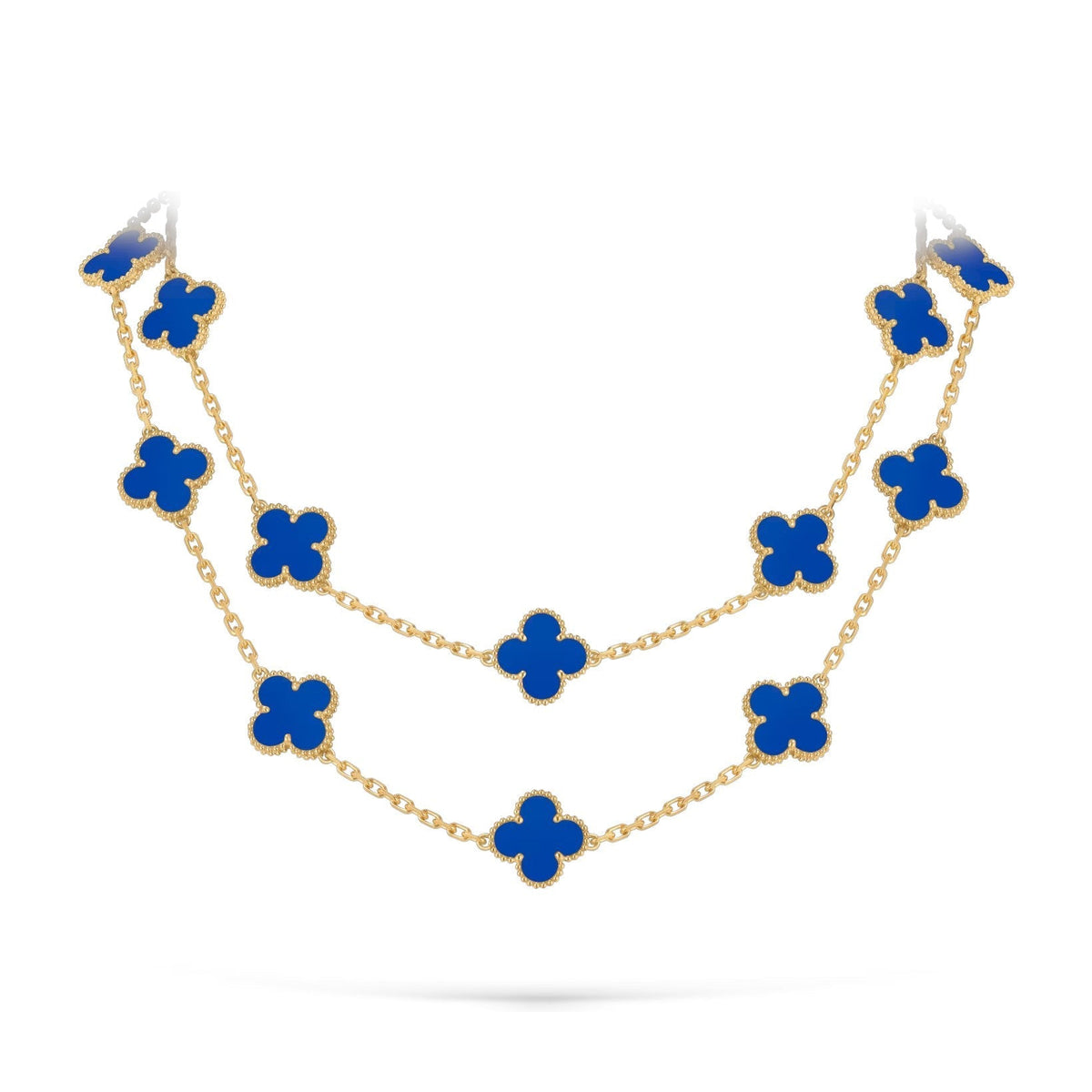 [Azure Tears]CLASSIC 20-MOTIF LUCKY CLOVER LONG NECKLACE GOLD COLLECTION