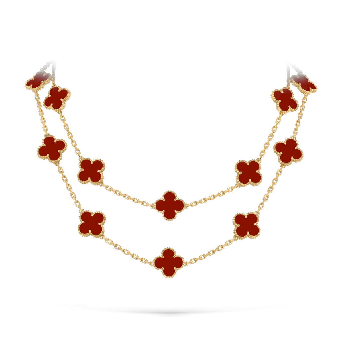 [Azure Tears]CLASSIC 20-MOTIF LUCKY CLOVER LONG NECKLACE GOLD COLLECTION