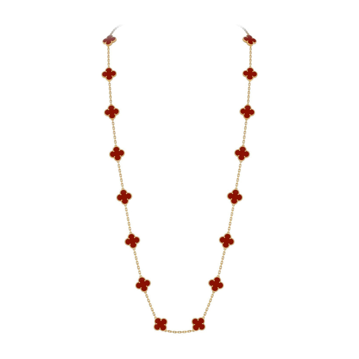 [Azure Tears]CLASSIC 20-MOTIF LUCKY CLOVER LONG NECKLACE GOLD COLLECTION