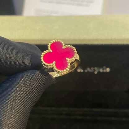 [Azure Tears Jewelry]NEW CLOVER PINK ENAMEL RINGS