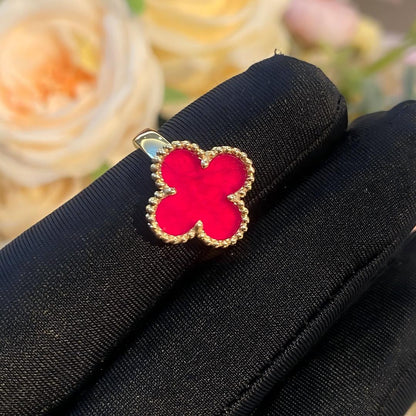 [Azure Tears Jewelry]NEW CLOVER PINK ENAMEL RINGS