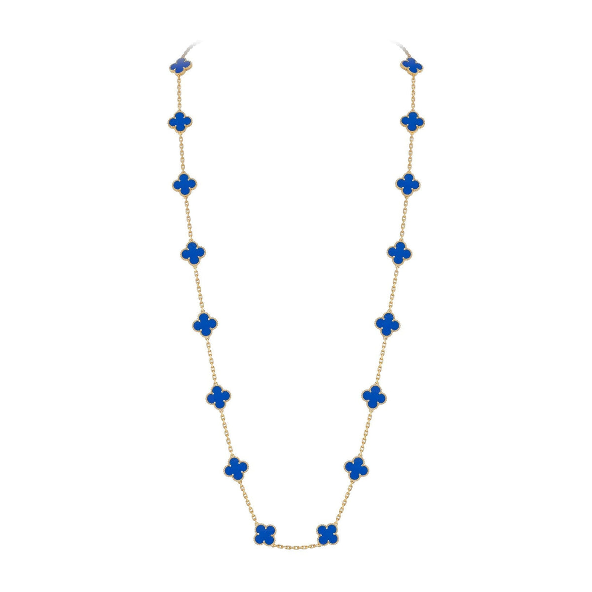 [Azure Tears]CLASSIC 20-MOTIF LUCKY CLOVER LONG NECKLACE GOLD COLLECTION