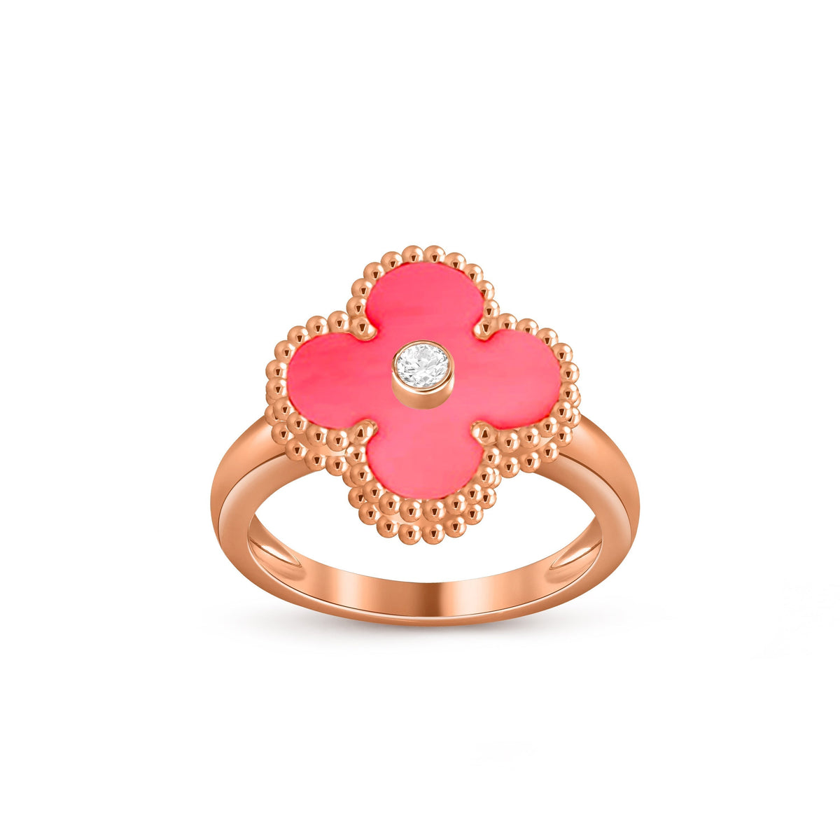[Azure Tears]GLÜCKKLEE RINGKOLLEKTION AUS ROSÉGOLD MIT DIAMANTENAKZENTEN