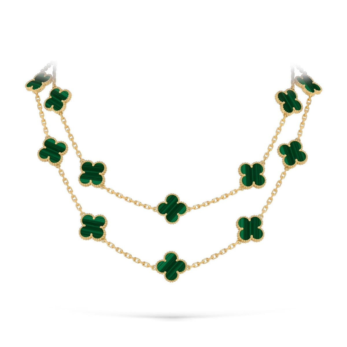[Azure Tears]CLASSIC 20-MOTIF LUCKY CLOVER LONG NECKLACE GOLD COLLECTION