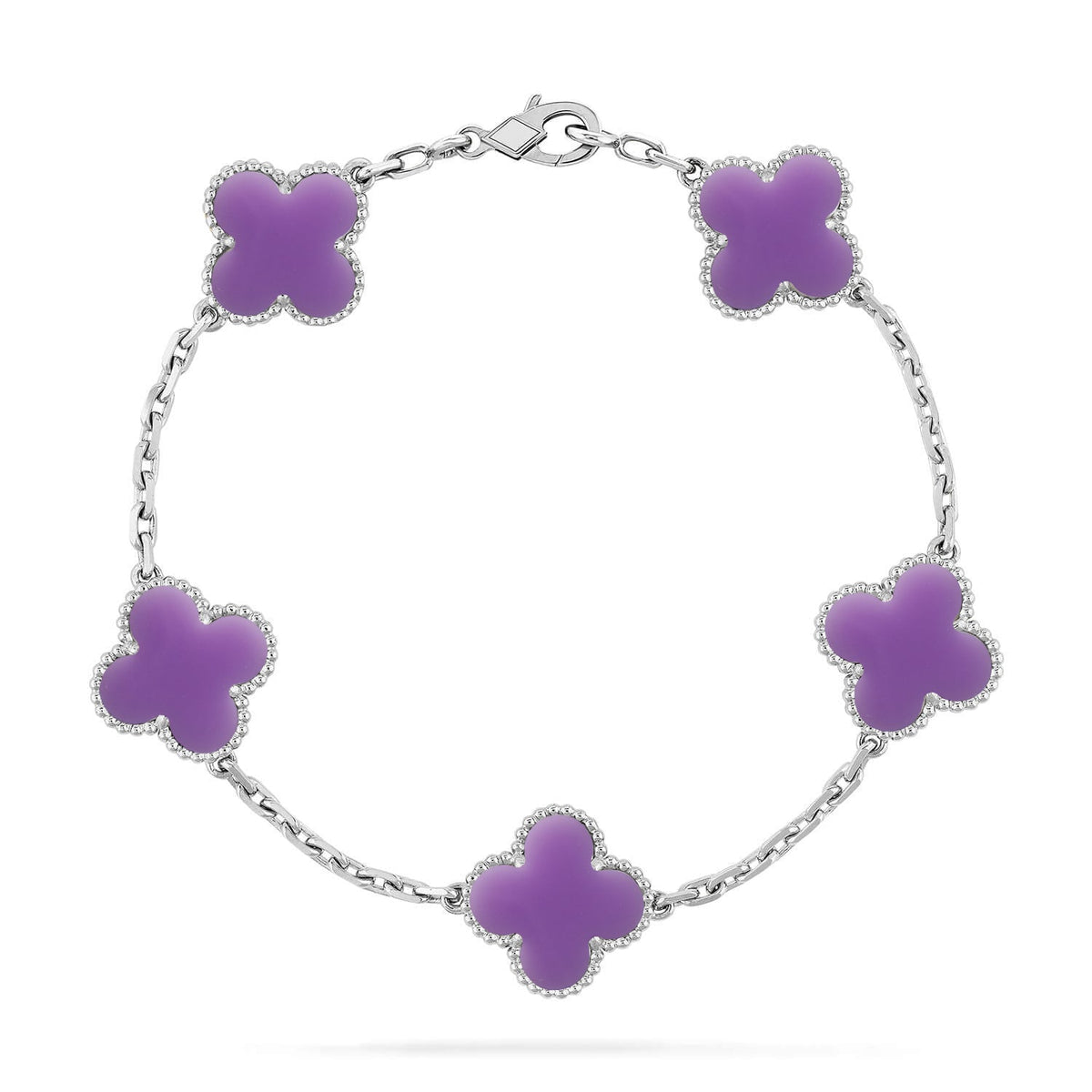 [Azure Tears]LUCKY CLOVER 5-MOTIF BRACELET - LAVENDER COLLECTION