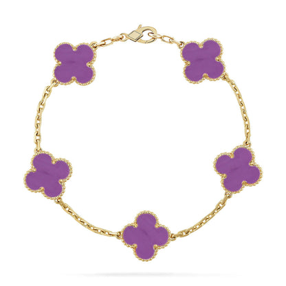 [Azure Tears]LUCKY CLOVER 5-MOTIF-ARMBAND – VIOLET COLLECTION