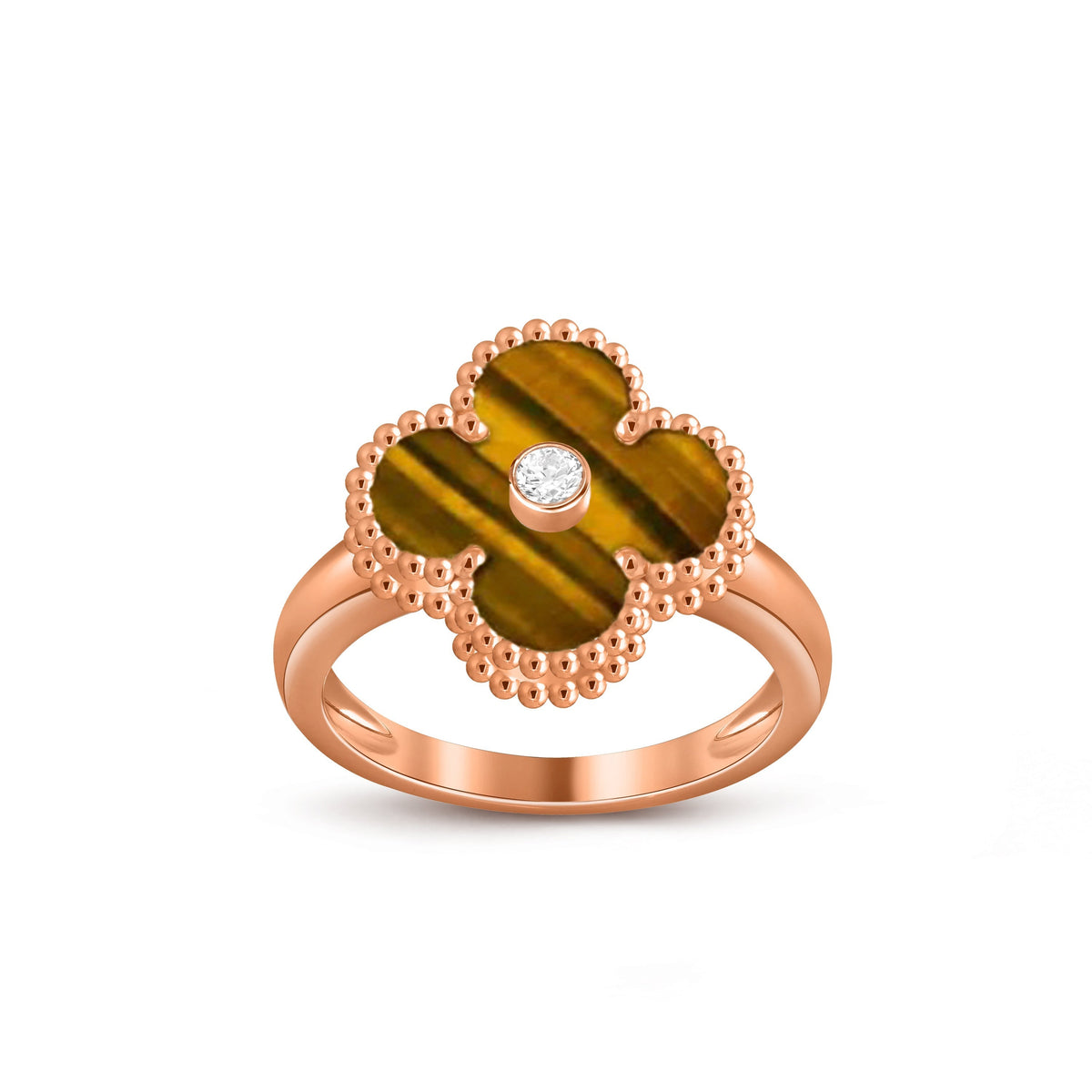 [Azure Tears]GLÜCKKLEE RINGKOLLEKTION AUS ROSÉGOLD MIT DIAMANTENAKZENTEN