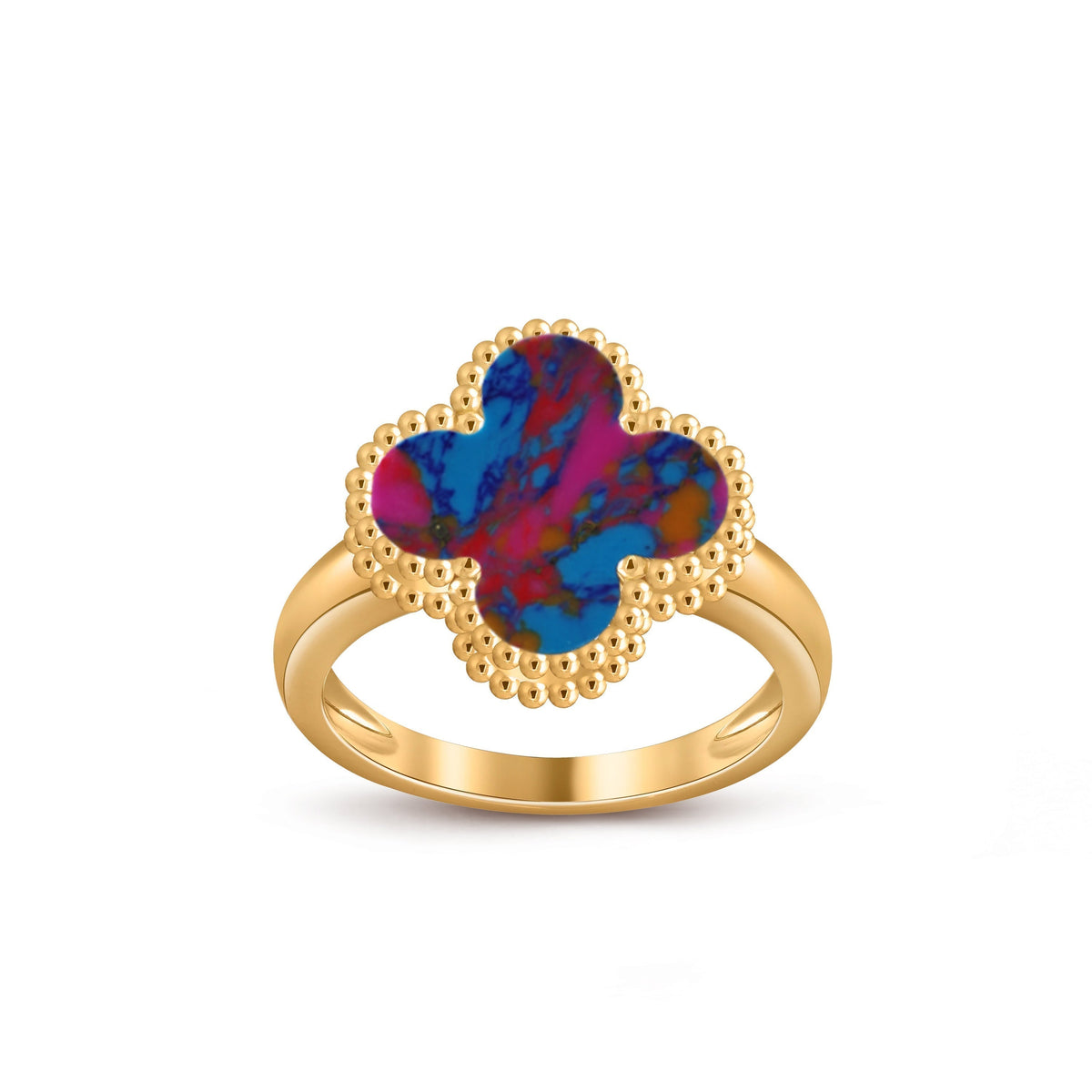 [Azure Tears]LUCKY CLOVER VINTAGE GOLD RING KOLLEKTION