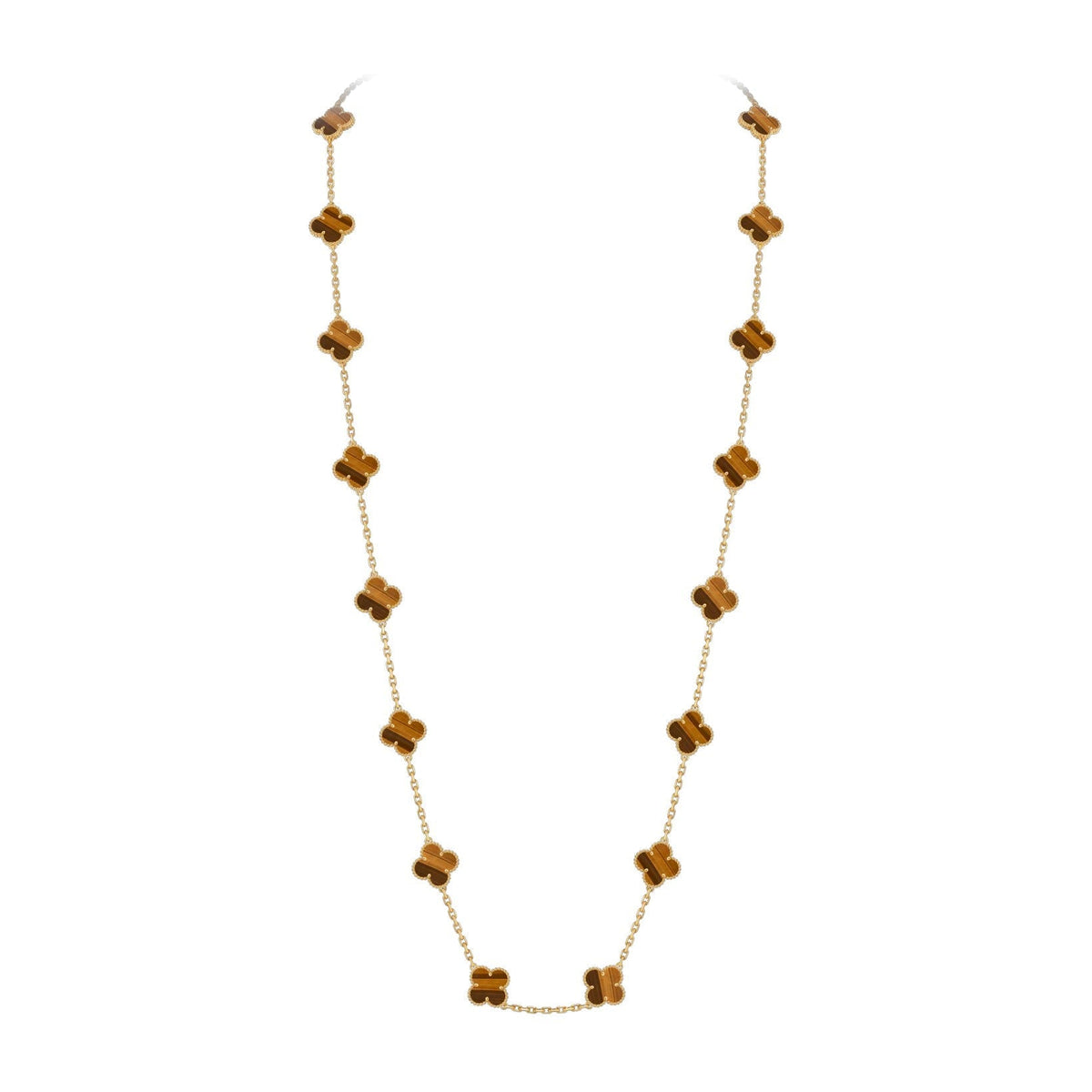 [Azure Tears]CLASSIC 20-MOTIF LUCKY CLOVER LONG NECKLACE GOLD COLLECTION