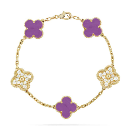 [Azure Tears]LUCKY CLOVER 5-MOTIF-ARMBAND – VIOLET COLLECTION