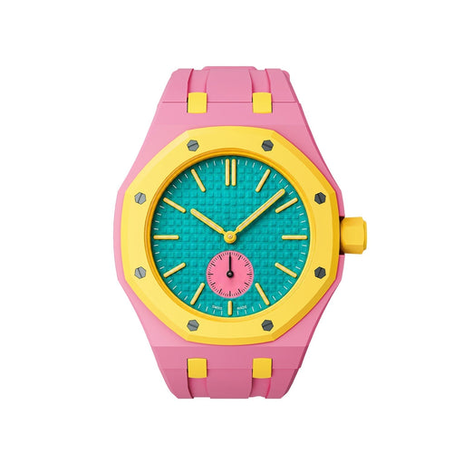 [Azure Tears]OAK POP EXCLUSIVE PINK AND YELLOW SILICONE STRAP
