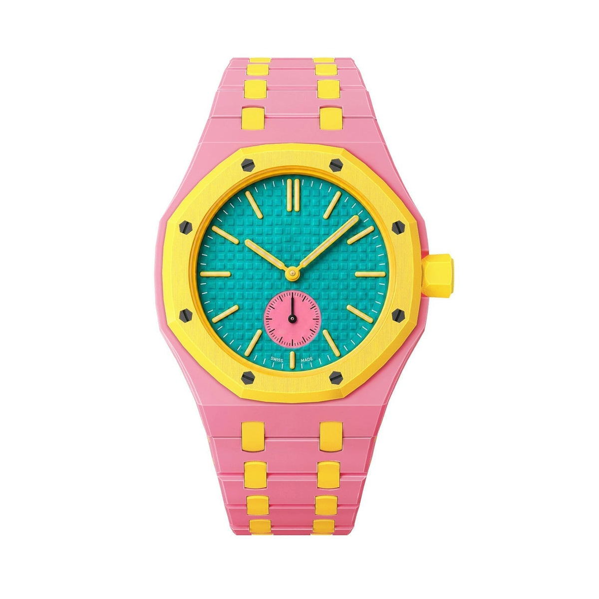 [Azure Tears]OAK POP EXCLUSIVE PINK AND YELLOW BIOCERAMIC ストラップ