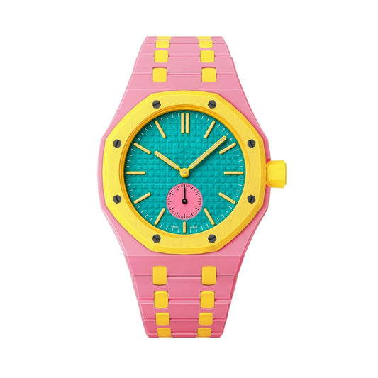 [Azure Tears]OAK POP EXCLUSIVE PINK AND YELLOW BIOCERAMIC ストラップ