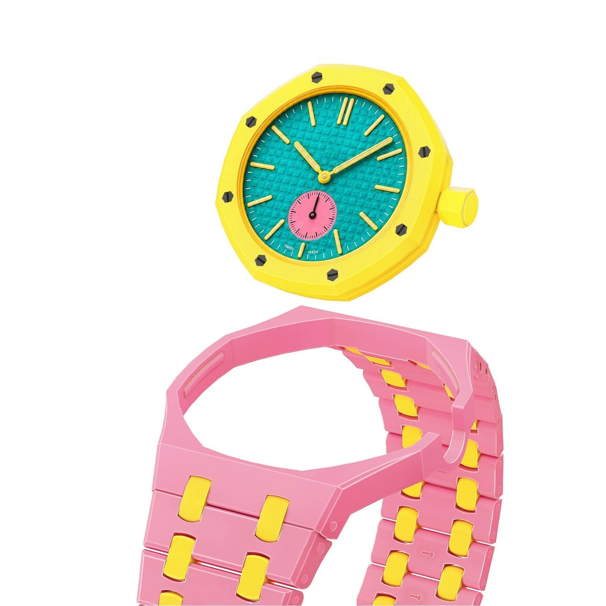 [Azure Tears]OAK POP EXCLUSIVE PINK AND YELLOW BIOCERAMIC ストラップ