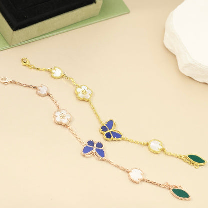 [Azure Tears]FRÜHLINGSZAUBER SCHMETTERLINGS- & BLUMEN-CHARM-ARMBAND