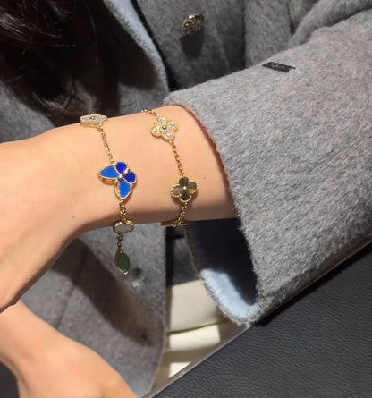 [Azure Tears]FRÜHLINGSZAUBER SCHMETTERLINGS- & BLUMEN-CHARM-ARMBAND