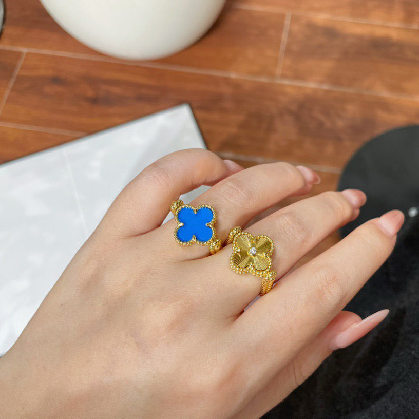 [Azure Tears]LUCKY CLOVER GOLD WENDEBARER RING