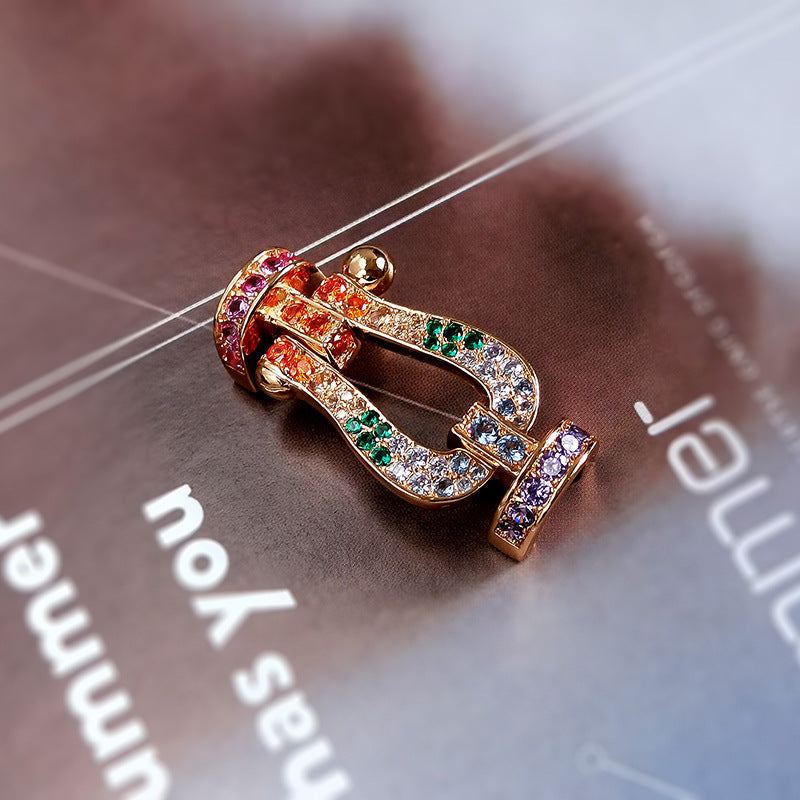 [Azure Tears]FORCE LARGE HUFEISEN FARBENE DIAMANTEN ARMREIF – ROSEGOLD