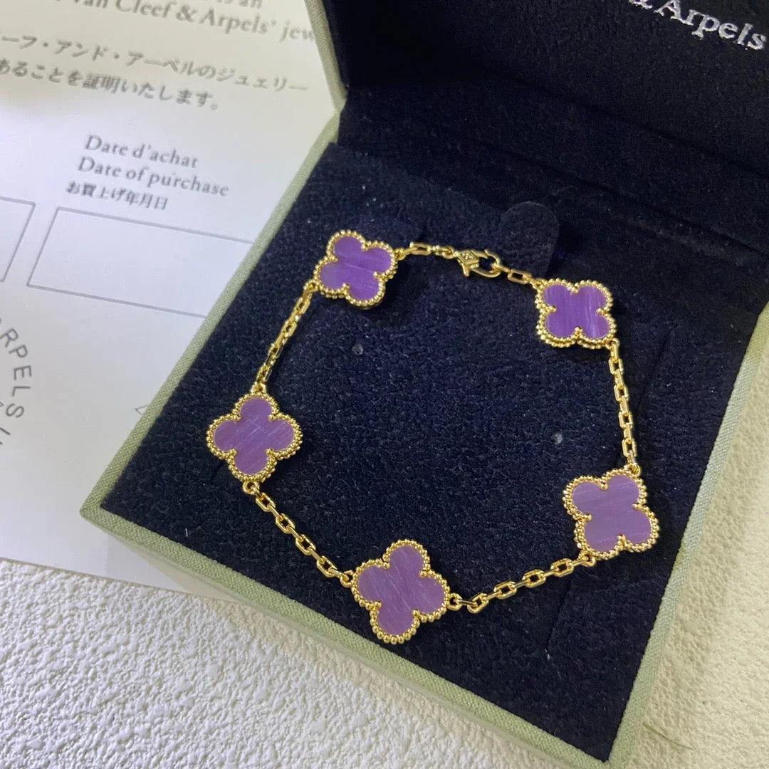[Azure Tears]LUCKY CLOVER 5-MOTIF-ARMBAND – VIOLET COLLECTION