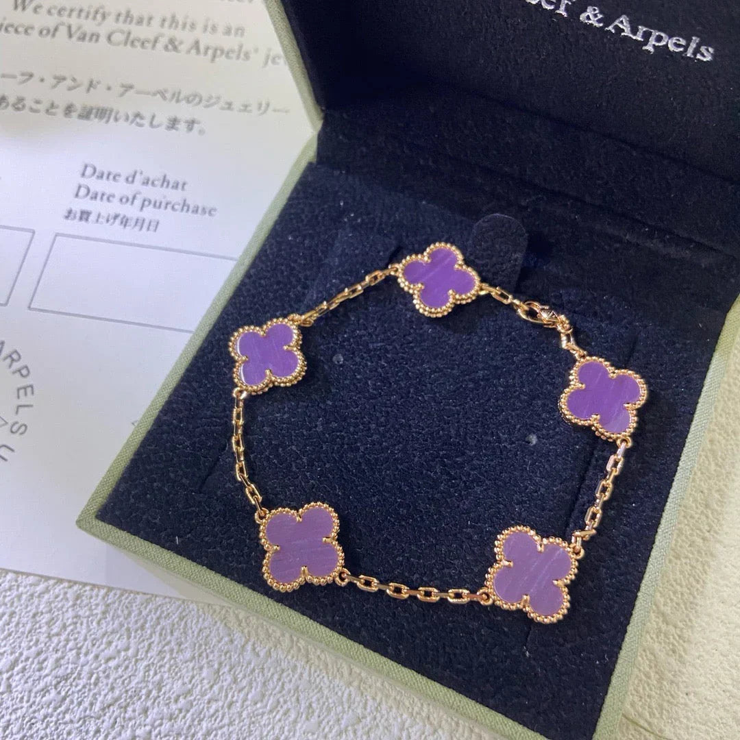 [Azure Tears]LUCKY CLOVER 5-MOTIF-ARMBAND – VIOLET COLLECTION