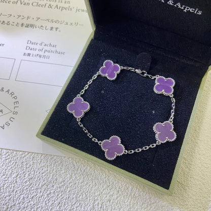 [Azure Tears]LUCKY CLOVER 5-MOTIF-ARMBAND – VIOLET COLLECTION