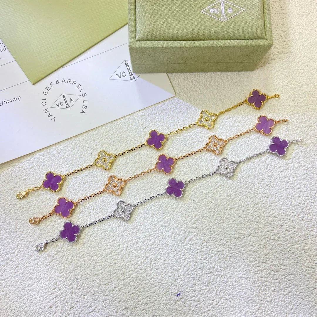 [Azure Tears]LUCKY CLOVER 5-MOTIF-ARMBAND – VIOLET COLLECTION