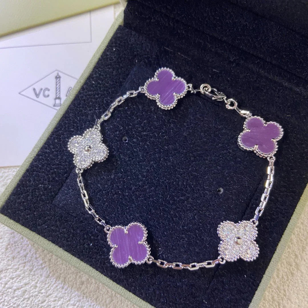 [Azure Tears]LUCKY CLOVER 5-MOTIF-ARMBAND – VIOLET COLLECTION