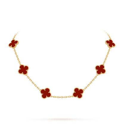 [Azure Tears]KLASSISCHES GLÜCKLICHES 10-BLATT-KLEE-HALSKETTE GOLD KOLLEKTION