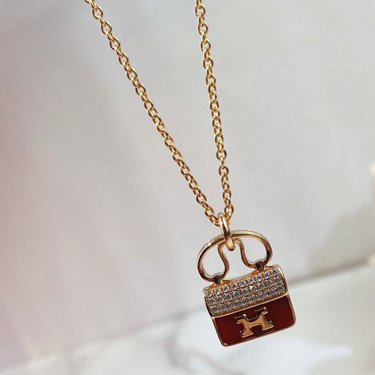 [Azure Tears]CONSTANCE ROTE PENDANT ROSÉGOLD HALSKEТТЕ