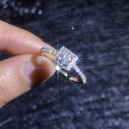 [Azure Tears]FEINER ZUCKERWÜRFEL-MOISSANITE-RING
