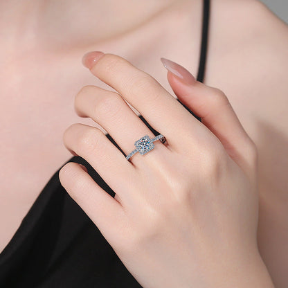 [Azure Tears]FEINER ZUCKERWÜRFEL-MOISSANITE-RING