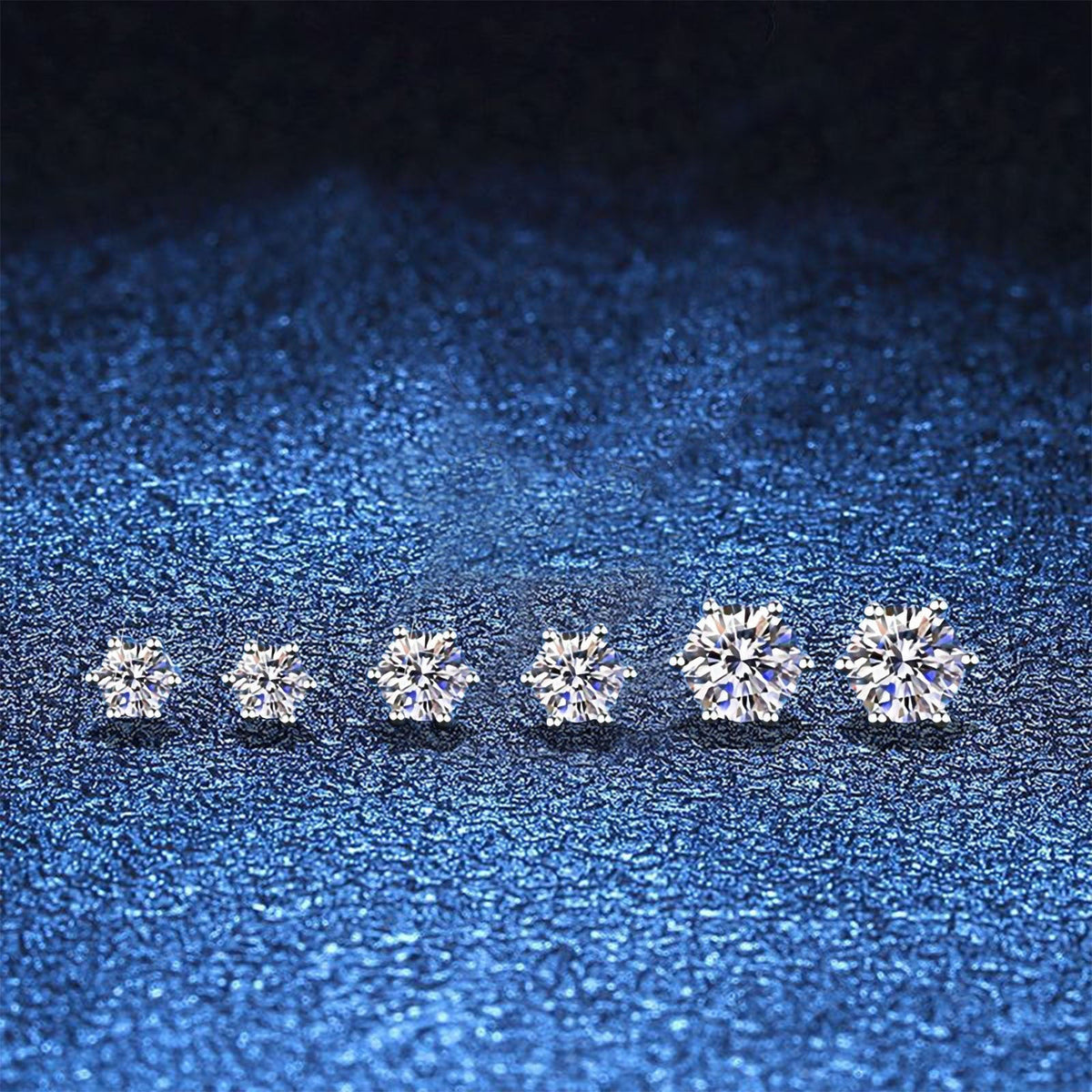 [Azure Tears]SIX-PRONG MOISSANITE EARRINGS