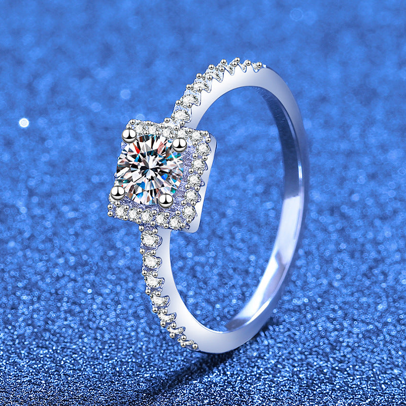 [Azure Tears]FEINER ZUCKERWÜRFEL-MOISSANITE-RING