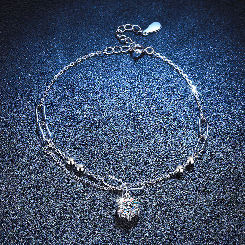 [Azure Tears]KLASSISCHES SOLITÄR-MOISSANIT-ARMBAND
