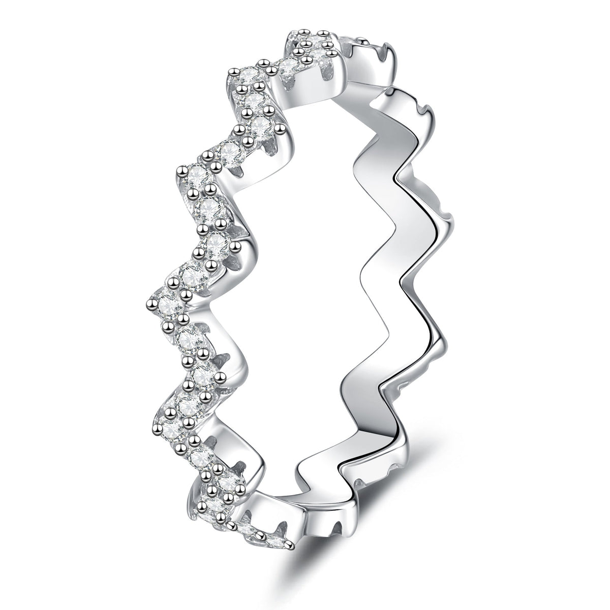 [Azure Tears]CHIC WAVY MOISSANITE ETERNITY RING