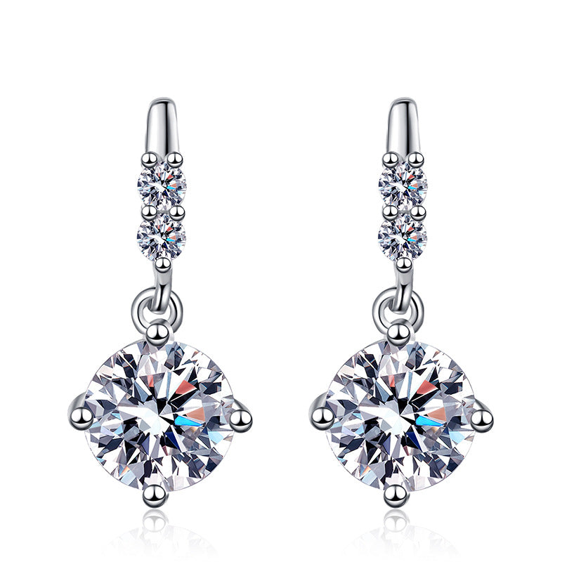 [Azure Tears]DYNAMISCHE QUASTE MOISSANITE-TROPFENOHRRINGE