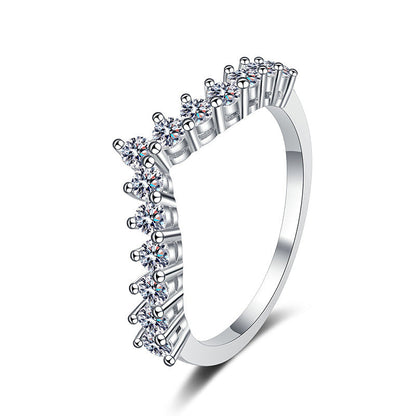 [Azure Tears] ELEGANTER V-FÖRMIGER CHEVRON MOISSANITRING
