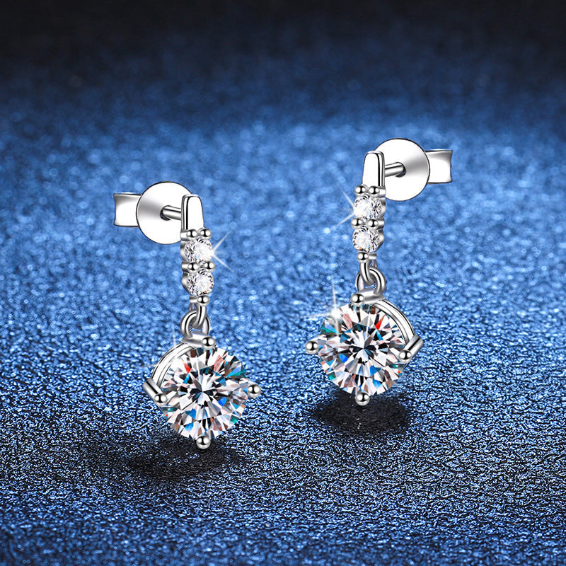 [Azure Tears]DYNAMISCHE QUASTE MOISSANITE-TROPFENOHRRINGE