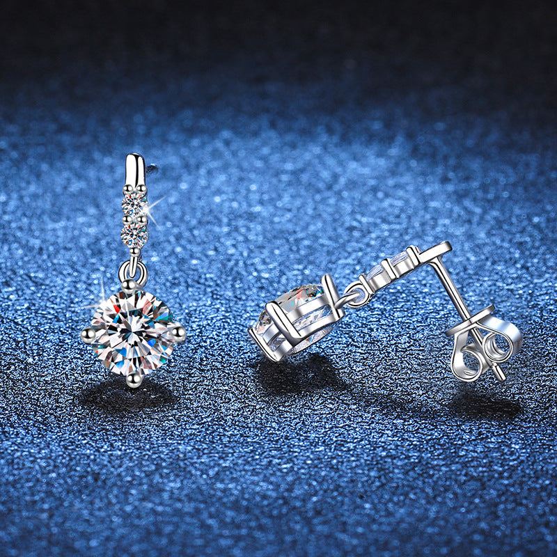 [Azure Tears]DYNAMISCHE QUASTE MOISSANITE-TROPFENOHRRINGE
