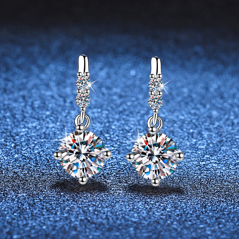 [Azure Tears]DYNAMISCHE QUASTE MOISSANITE-TROPFENOHRRINGE
