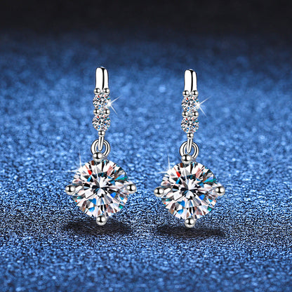[Azure Tears]DYNAMISCHE QUASTE MOISSANITE-TROPFENOHRRINGE