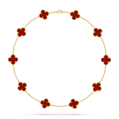 [Azure Tears]KLASSISCHES GLÜCKLICHES 10-BLATT-KLEE-HALSKETTE GOLD KOLLEKTION
