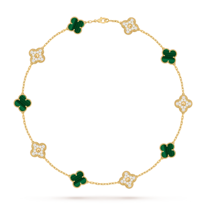 [Azure Tears]KLASSISCHES GLÜCKLICHES 10-BLATT-KLEE-HALSKETTE GOLD KOLLEKTION