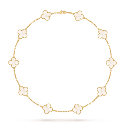 [Azure Tears]KLASSISCHES GLÜCKLICHES 10-BLATT-KLEE-HALSKETTE GOLD KOLLEKTION