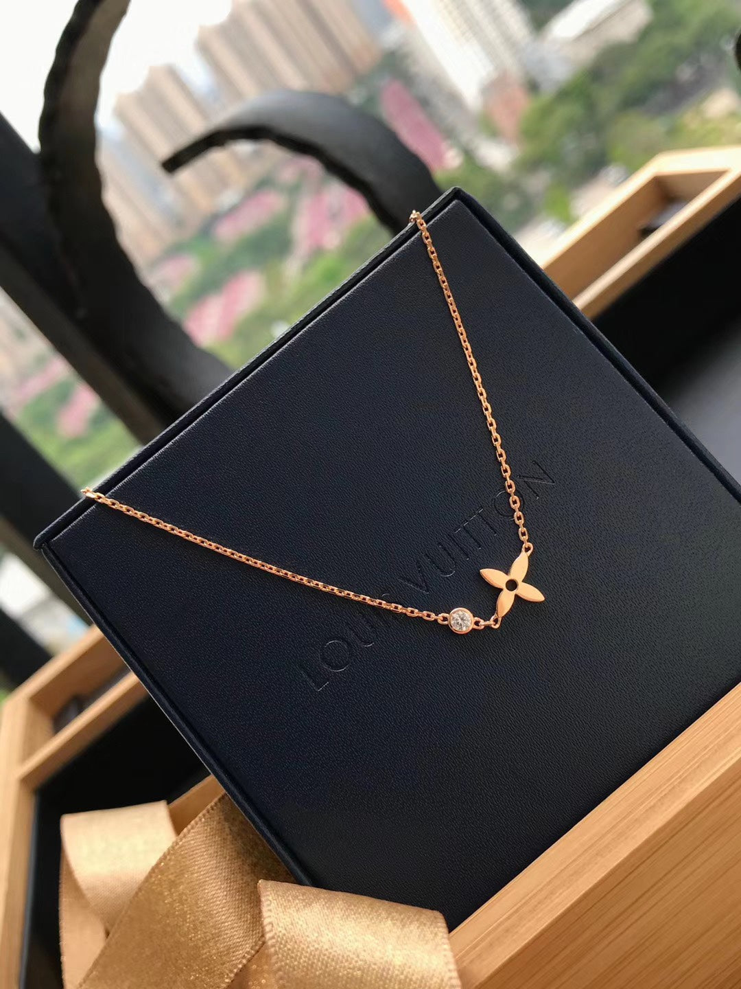 [Azure Tears]BLOSSOM ANHÄNGER ROSÉGOLD UND DIAMANT